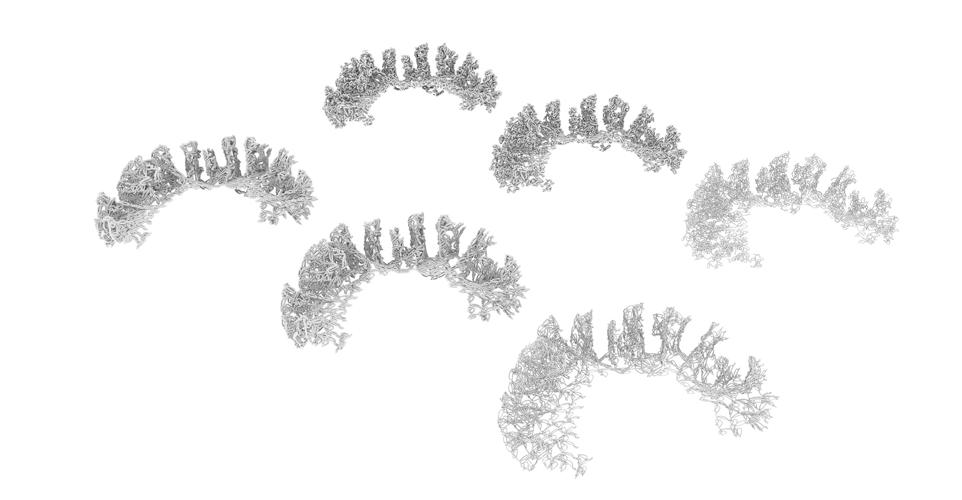 Digital Hyperbolic Crochet Thread Thickness Matrix (Semi-Circle)