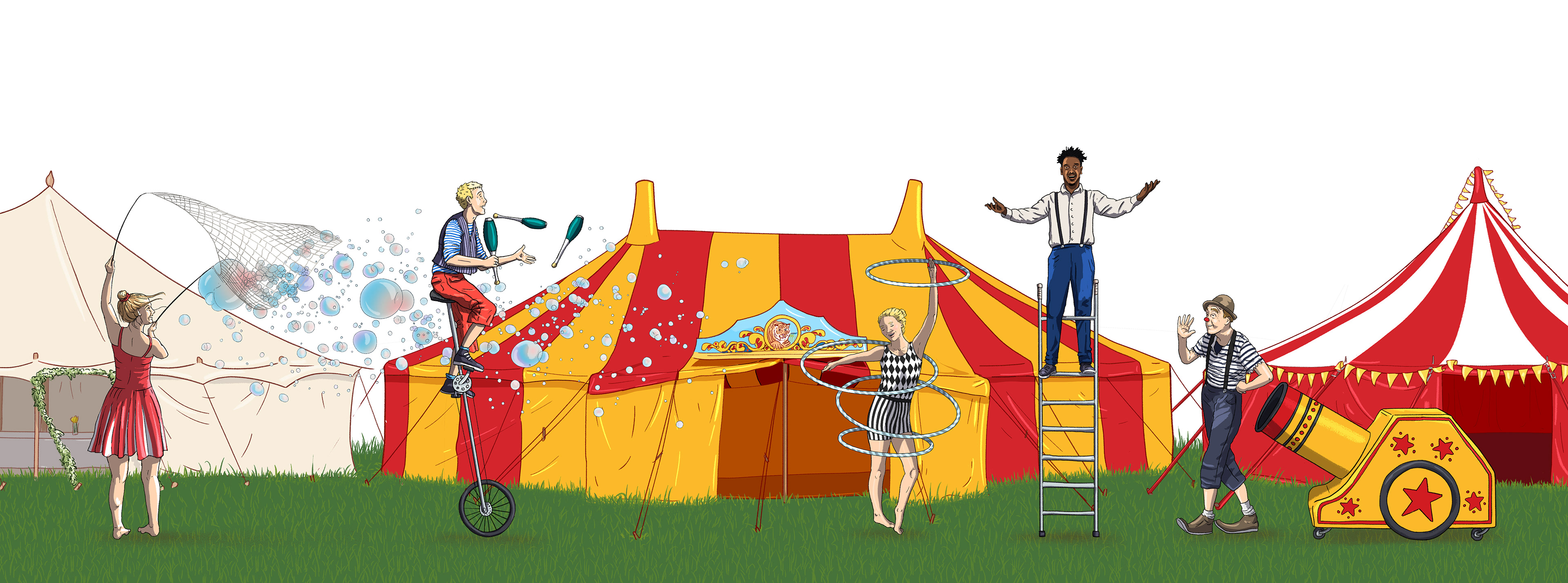 Website footer for Big Top Mania