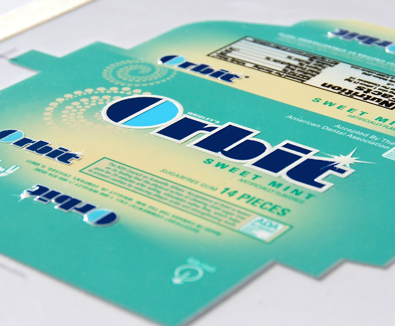 Orbit Gum Raised Ink Artwork