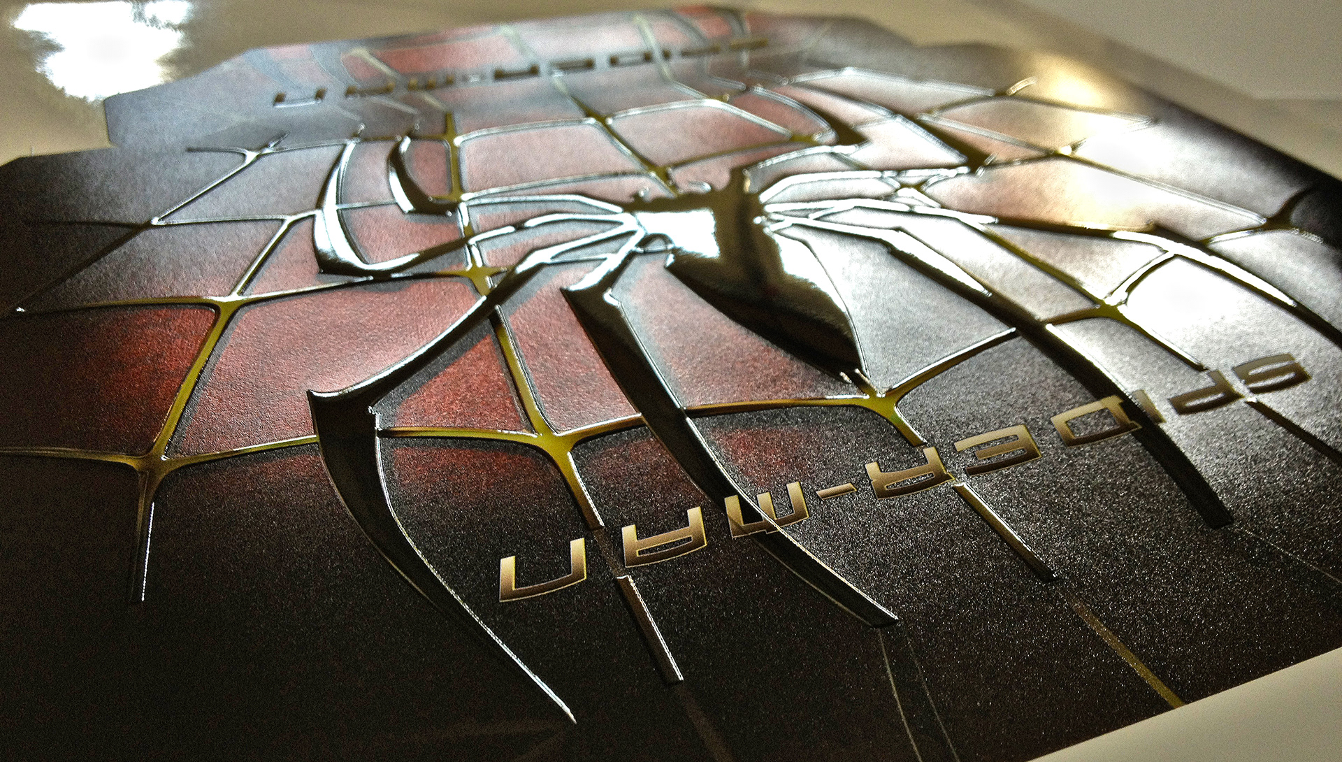 Spiderman DVD box design with Raised Ink Artwork