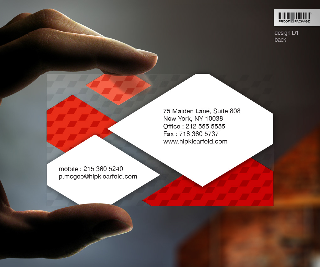 HLP Klearfold Business Card