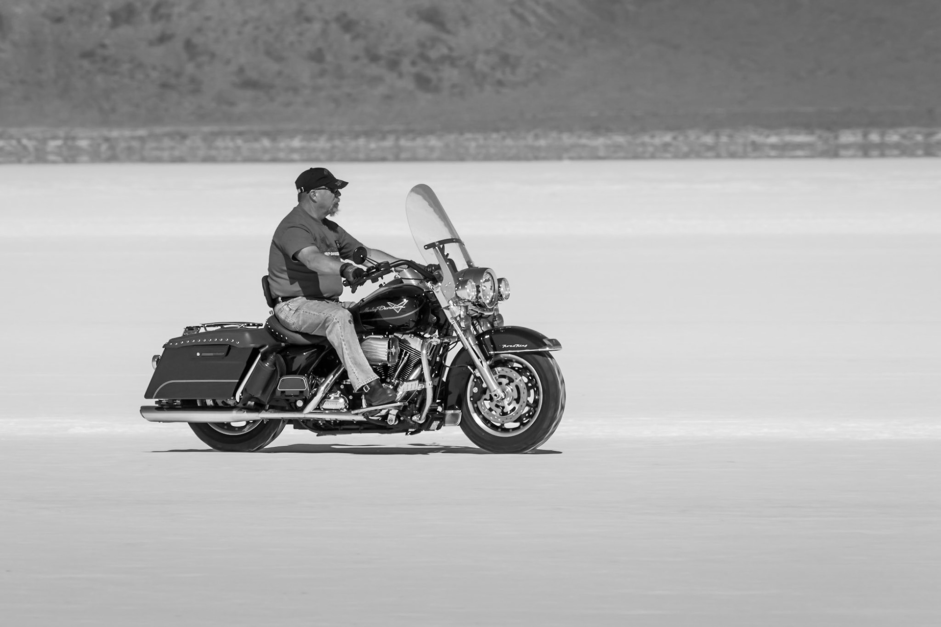 Harley on the salt at Bonneville