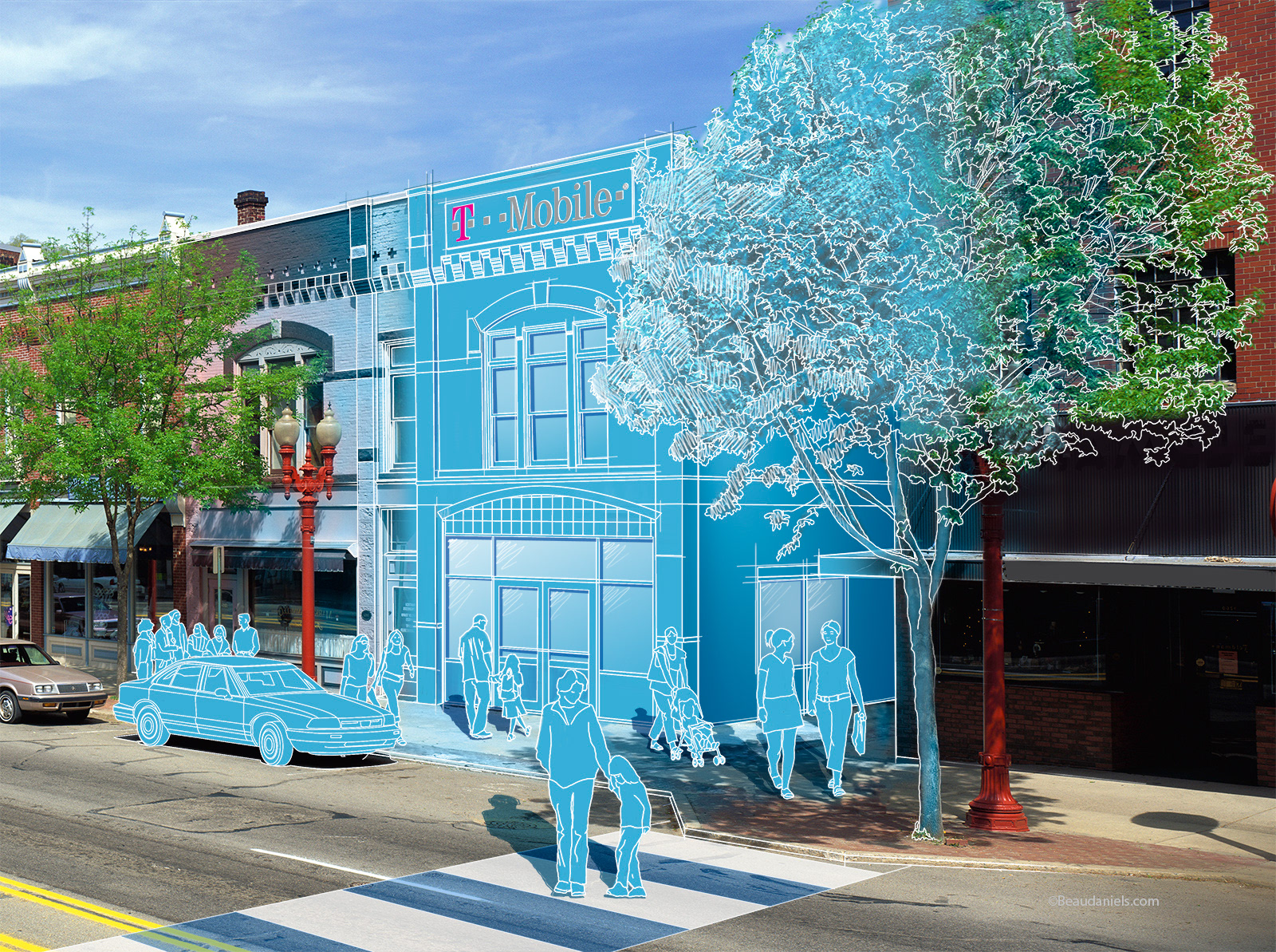 Close up of the illustration.