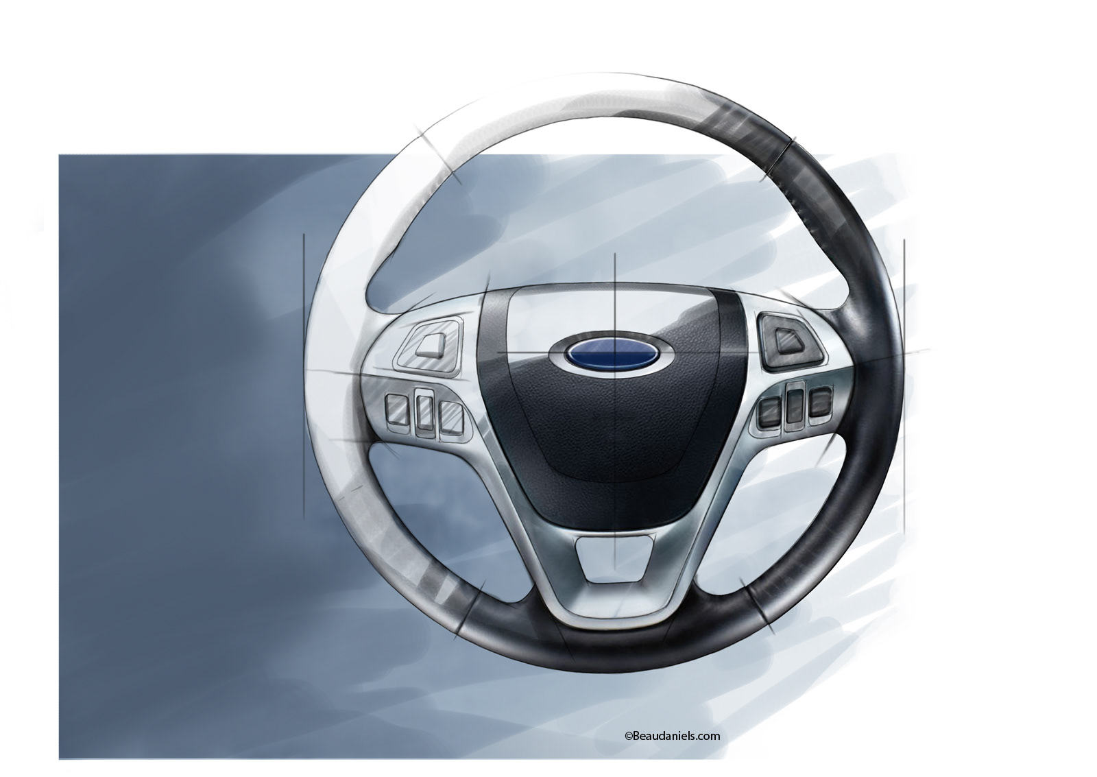 Steering wheel, comand center, Digial, marker pen style.