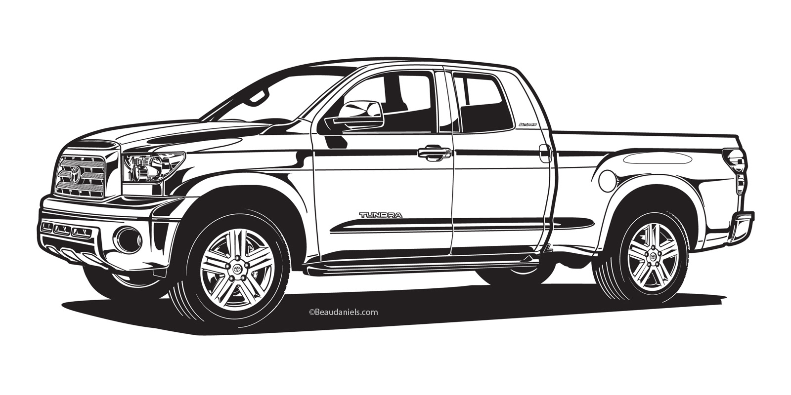 Toyota Tundra, side elevation.
