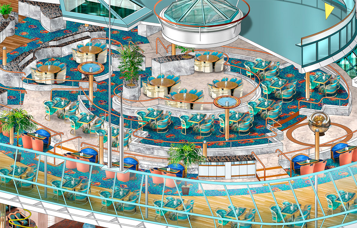 Vision of the Seas, Windjammer, the restaurant at the front.