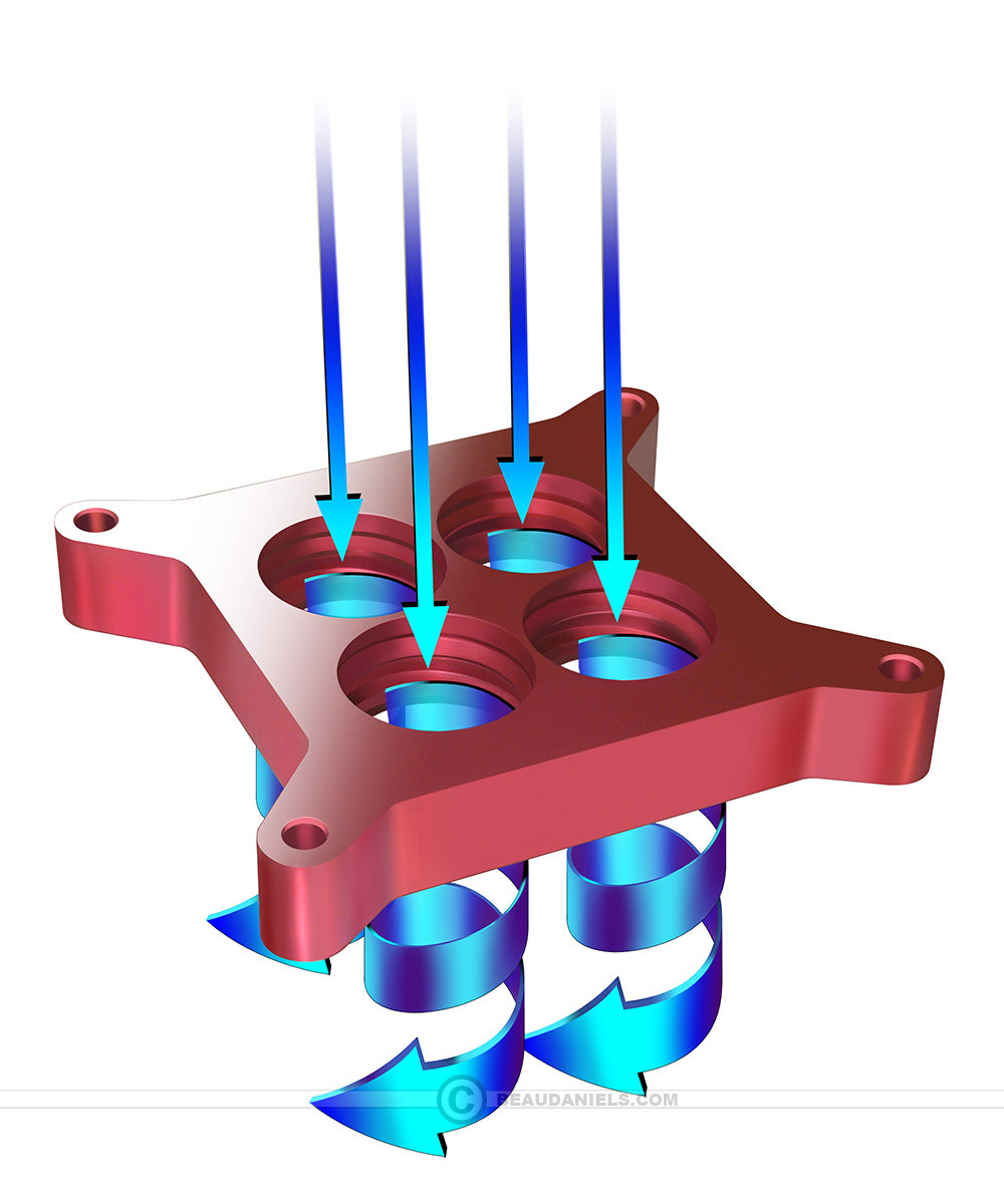 Carburetor spacer and airflow