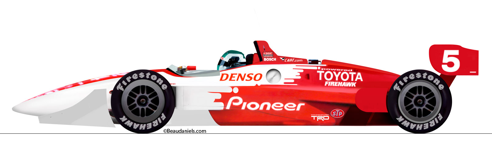 Walker-racing-Toyota race car illustration.