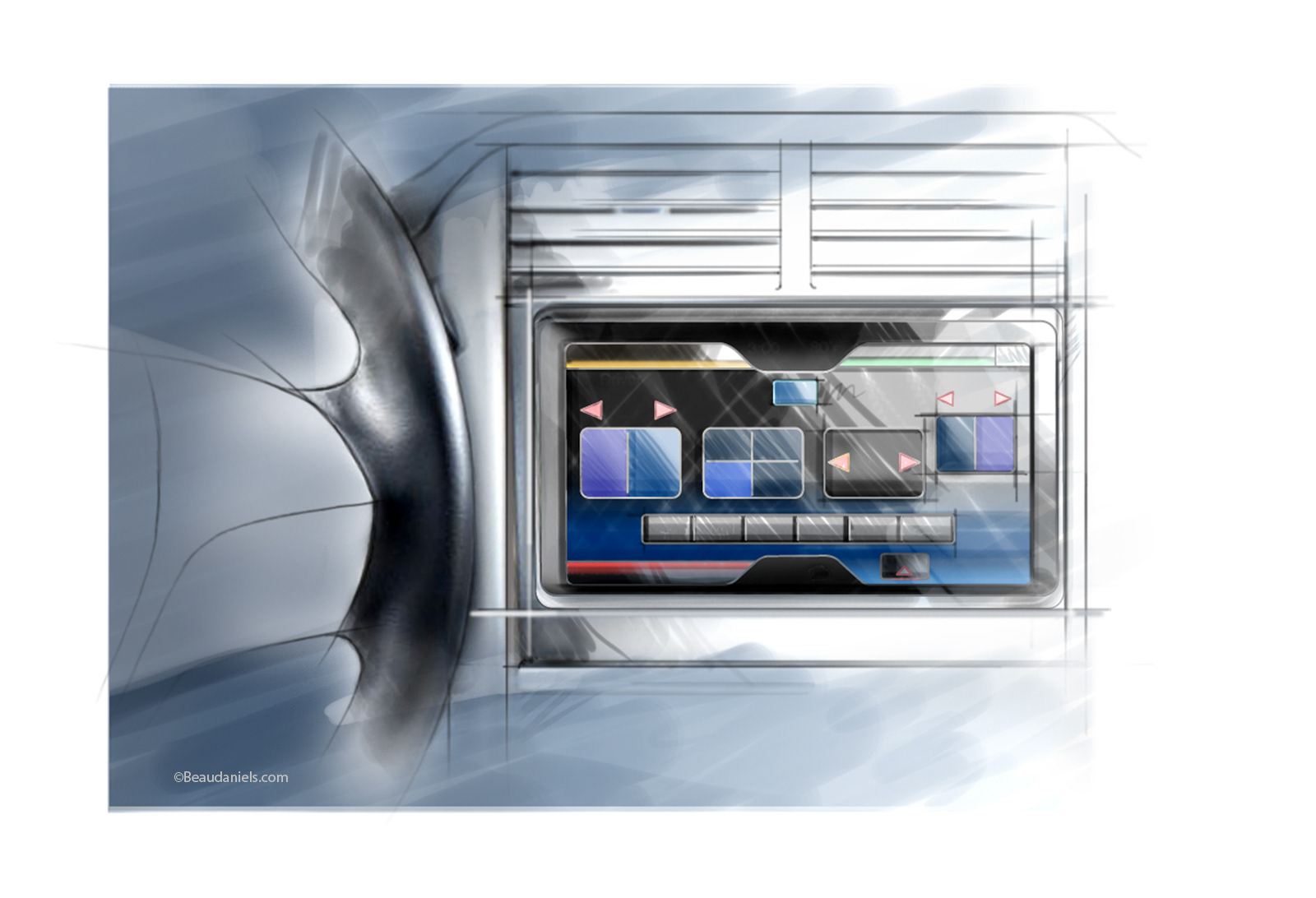 Vehicle Touch Screen, Digial, marker pen style.