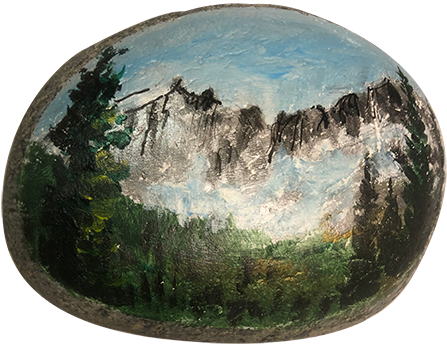 Don Ruth the Works Painted Rock Winter Mt. Beirstadt CO