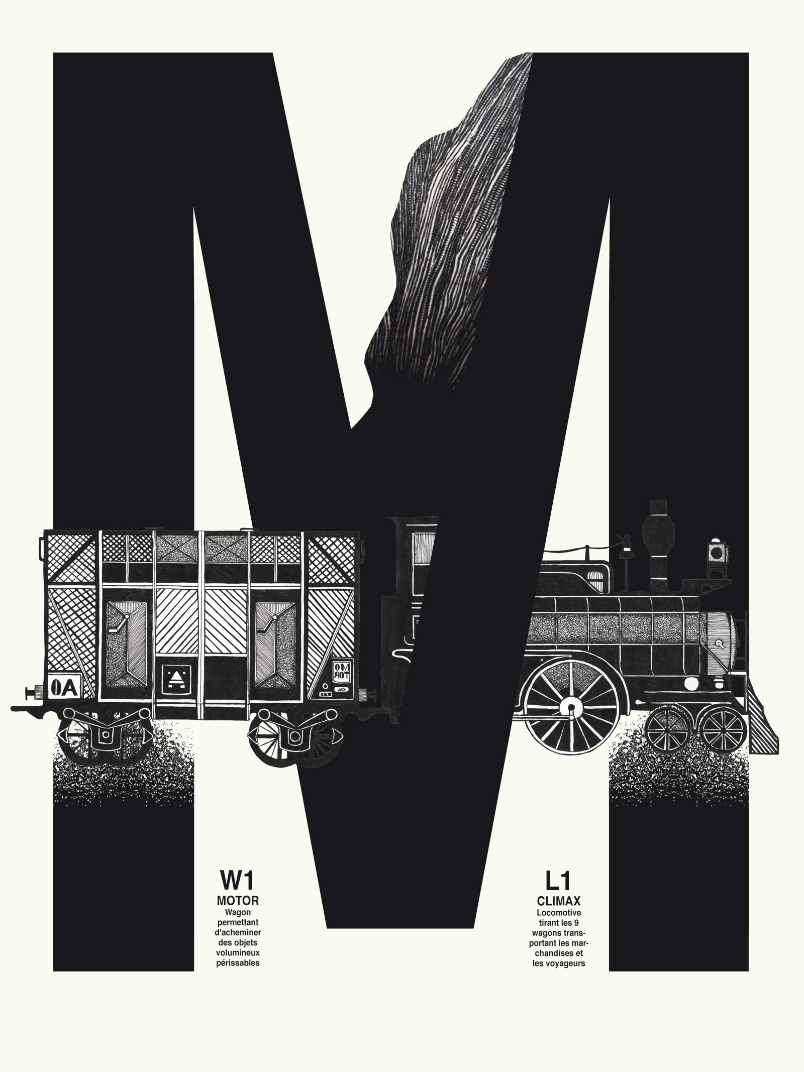 Poster representing letter M