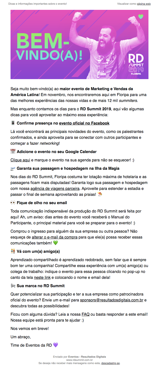 E-mail de Boas-Vindas