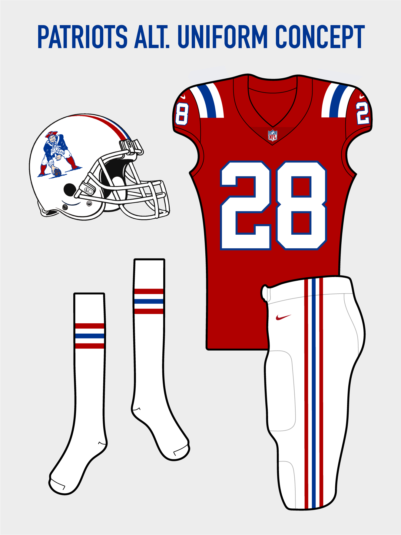 Brad Wolf Design New England Patriots Rebrand Concept