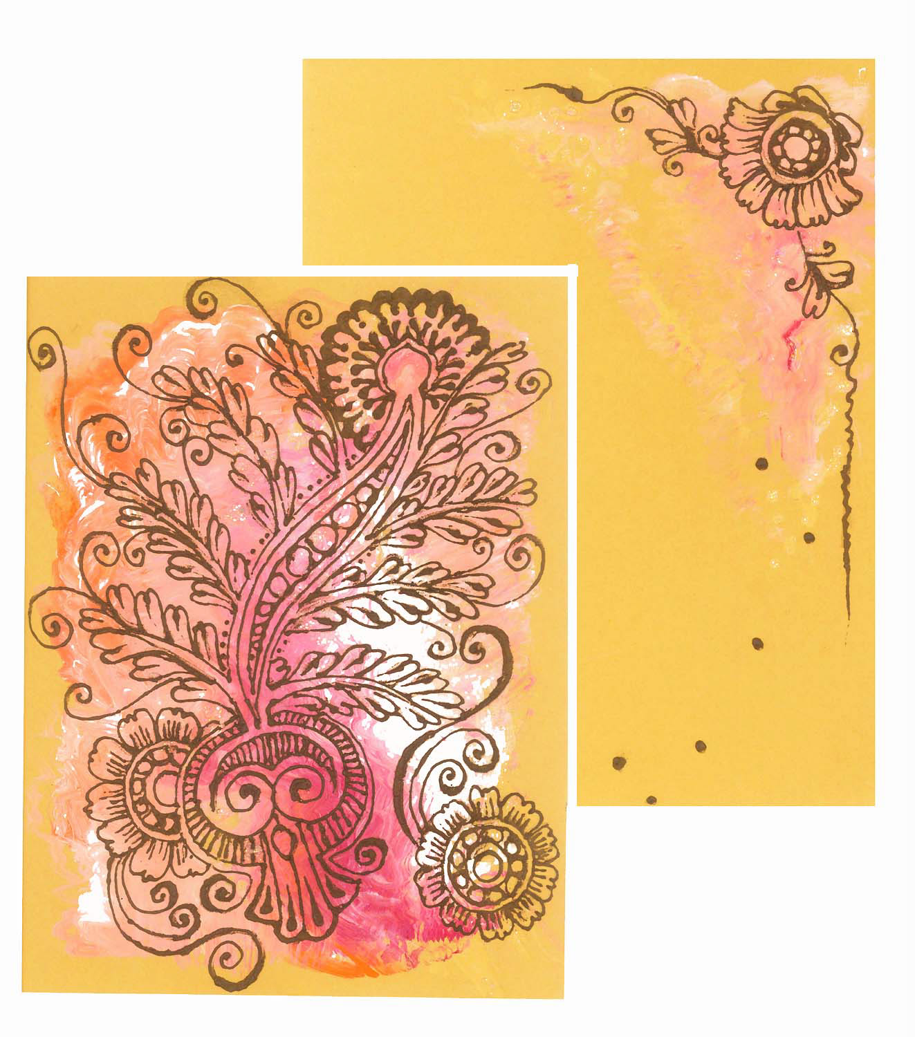 SAMPLE Note card, Hand Painted $12 All Different