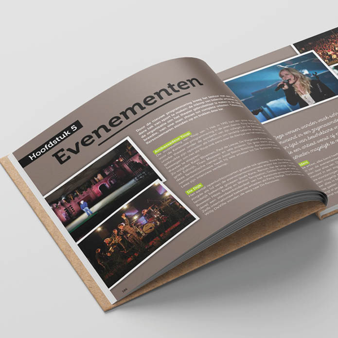 Kersouwe jubileumboek ontwerp evenementen