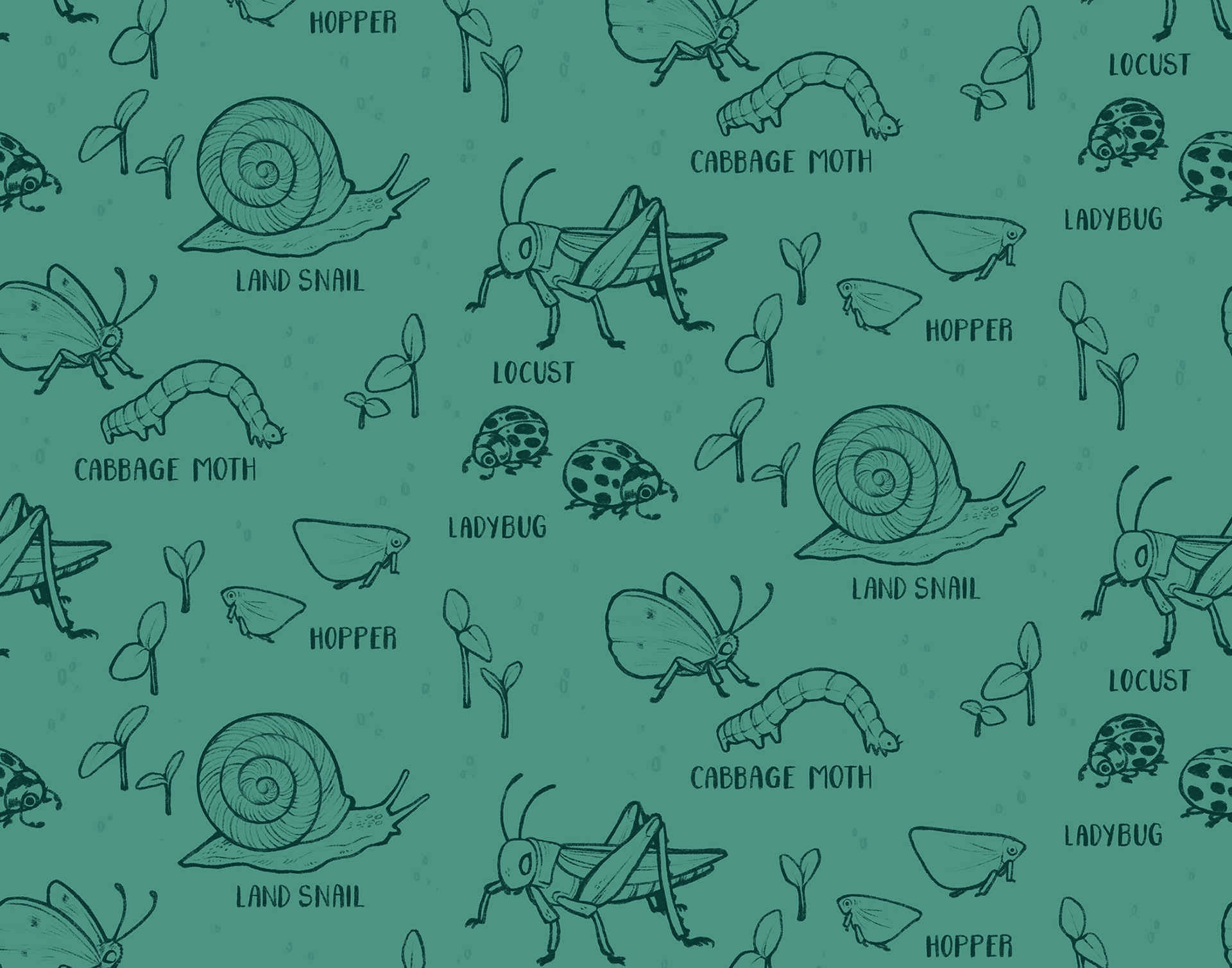 Blender Pattern celebrating garden pests