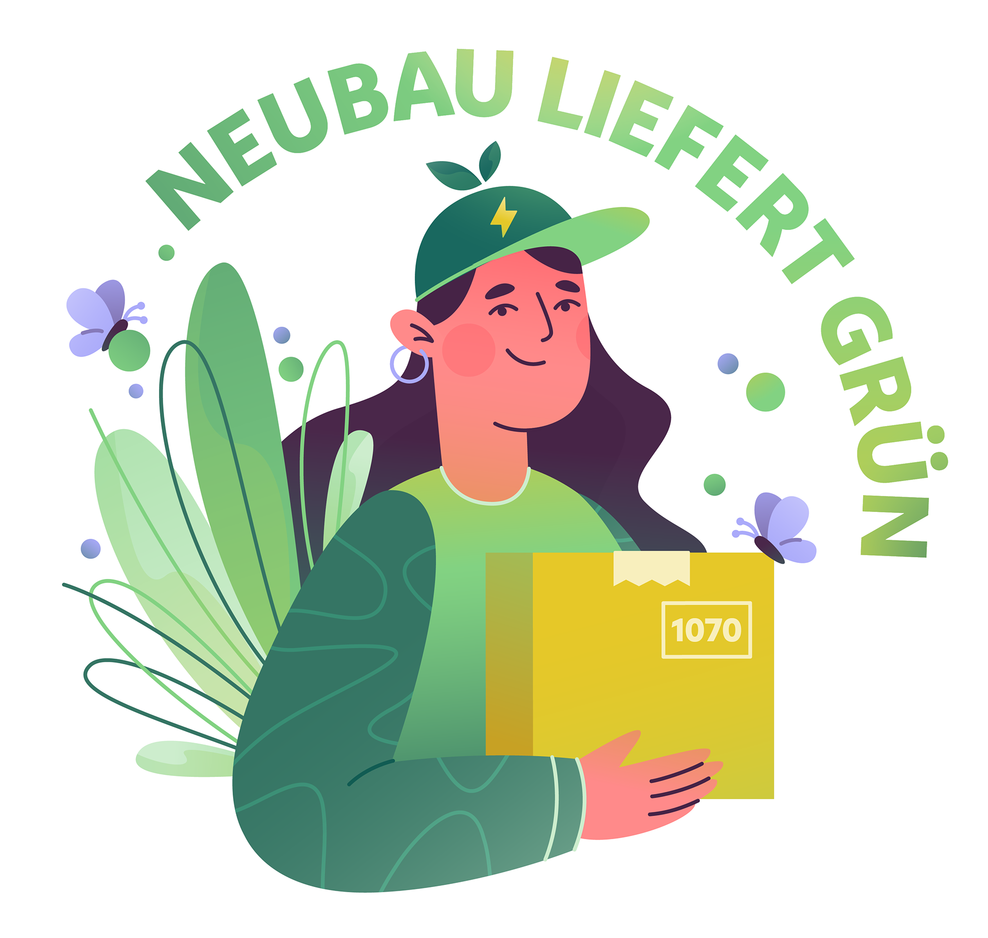neubau liefert grün, keyvisual, illustration, wien, österreich, environment, umwelt
