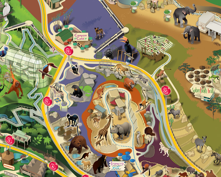Visual Maps . - San Diego Zoo, California - Park Map