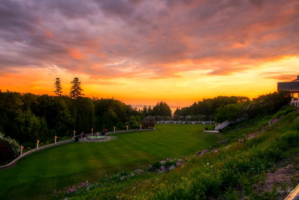 The Grand Hotel, Mackinac Island - Beautiful Sunset on the front lawn