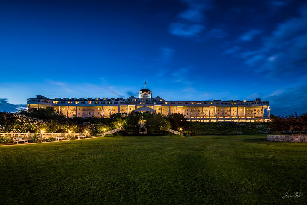 Beautiful night image from the lawn at The Grand Hotel, Mackinac Island 