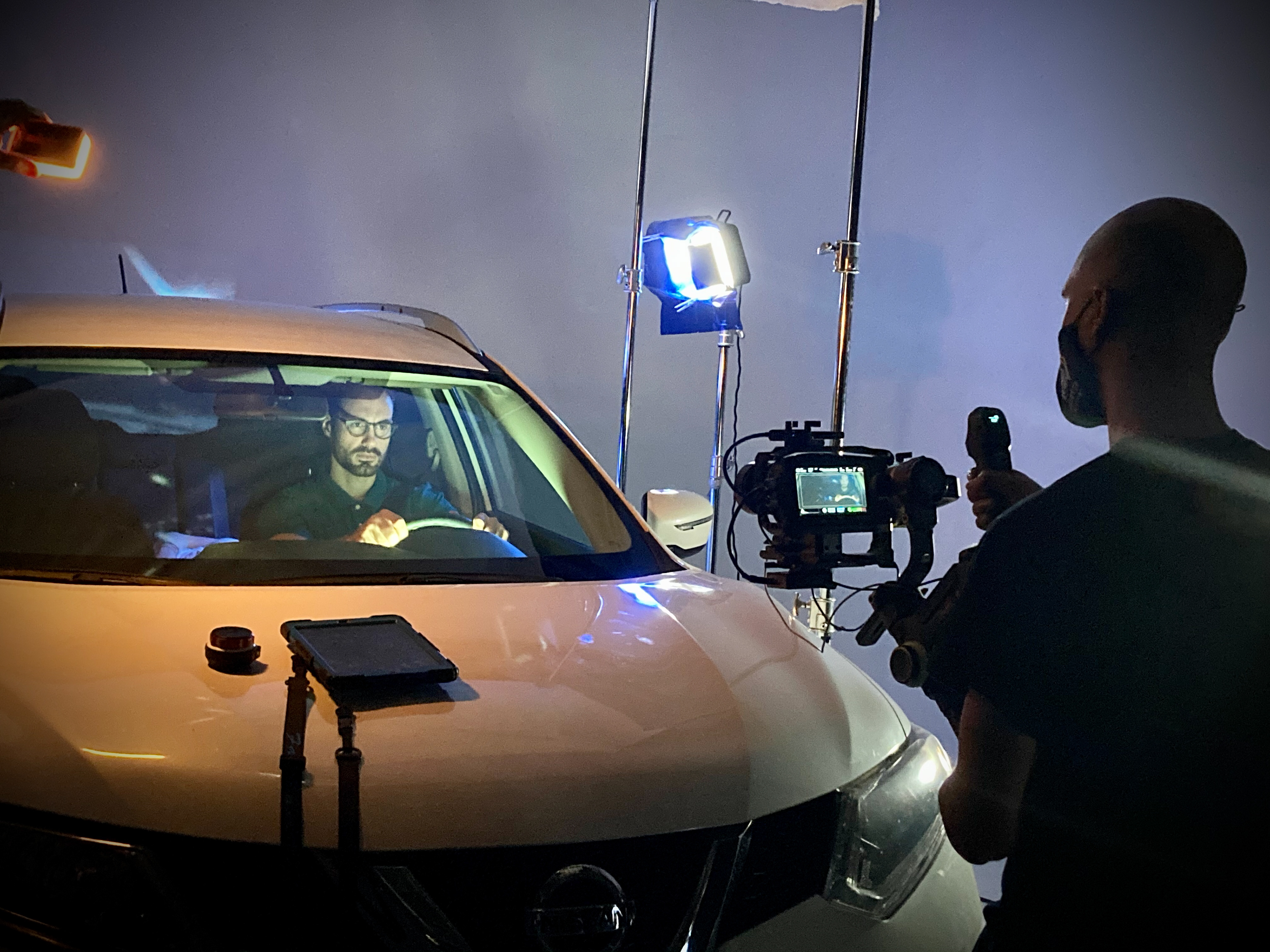 On set of Bump in the Road