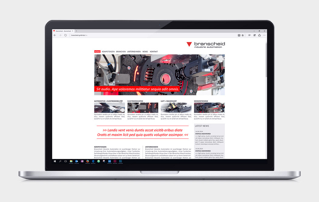 Branscheid Webdesign Desktop