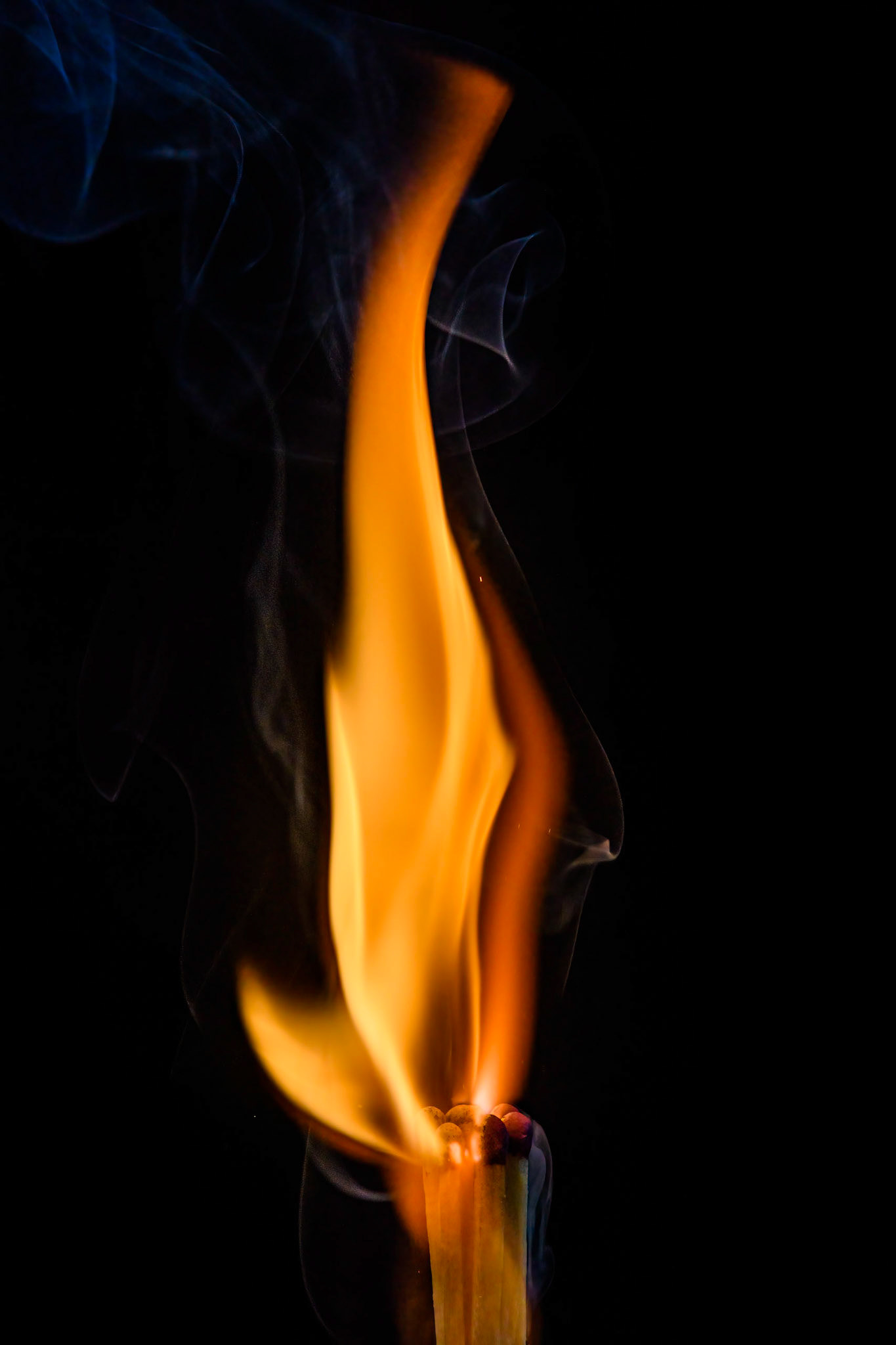 Matches, fire, smoke