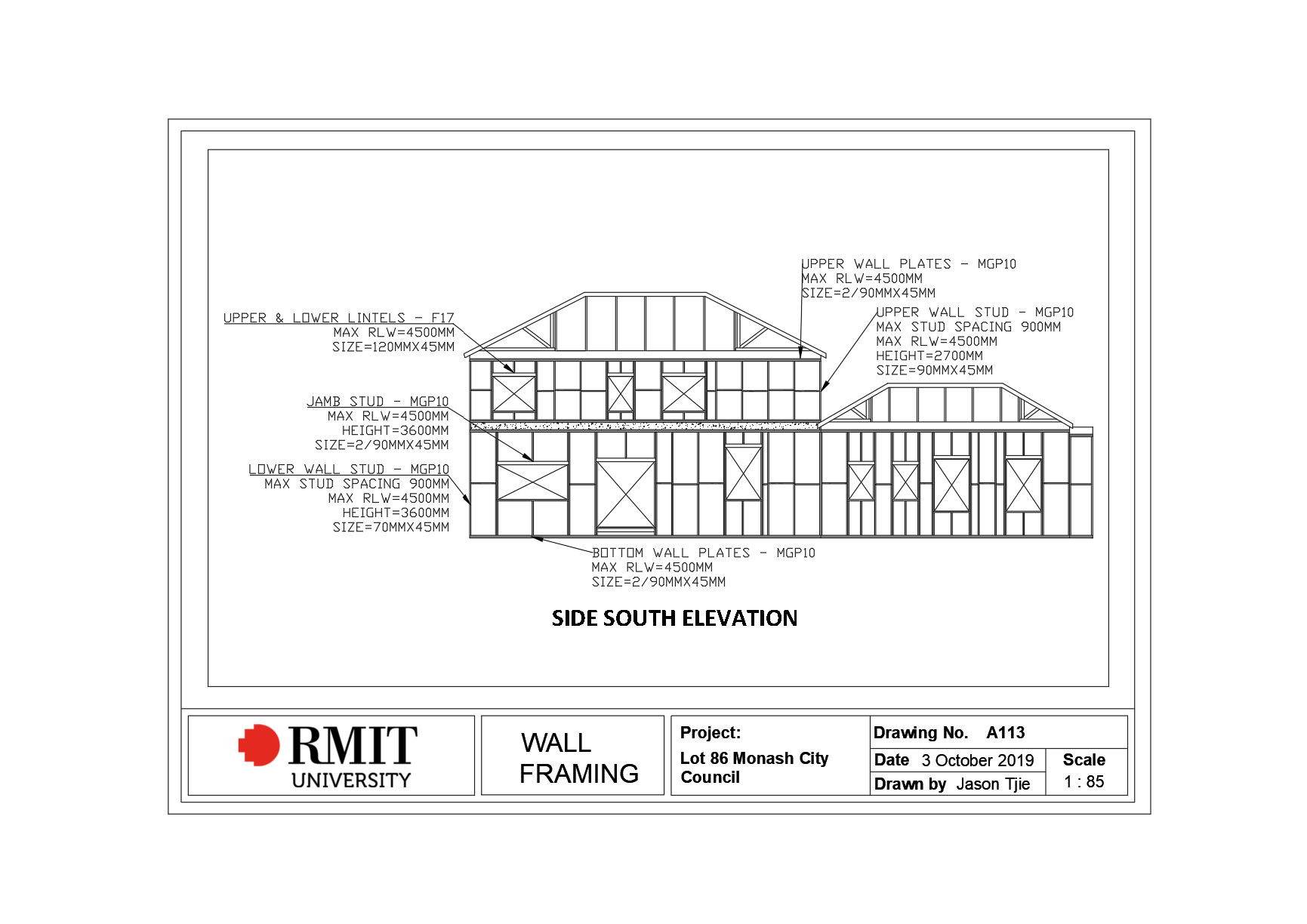 Side Elevation Timber Framing