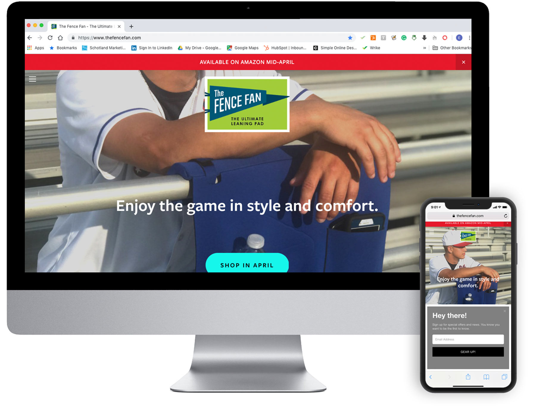 The Fence Fan digital marketing website and mobile home page
