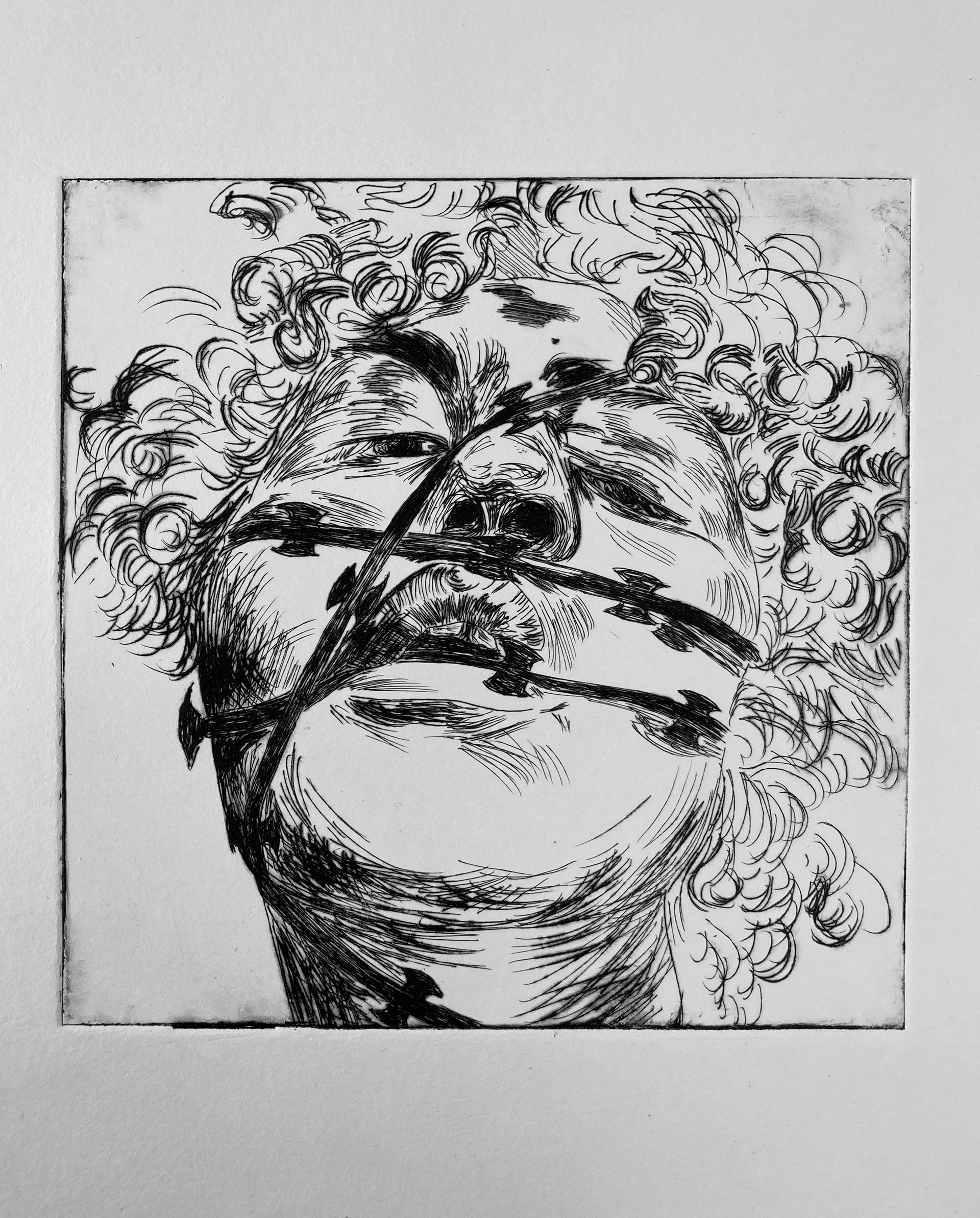 "Bind" 9x9 Drypoint