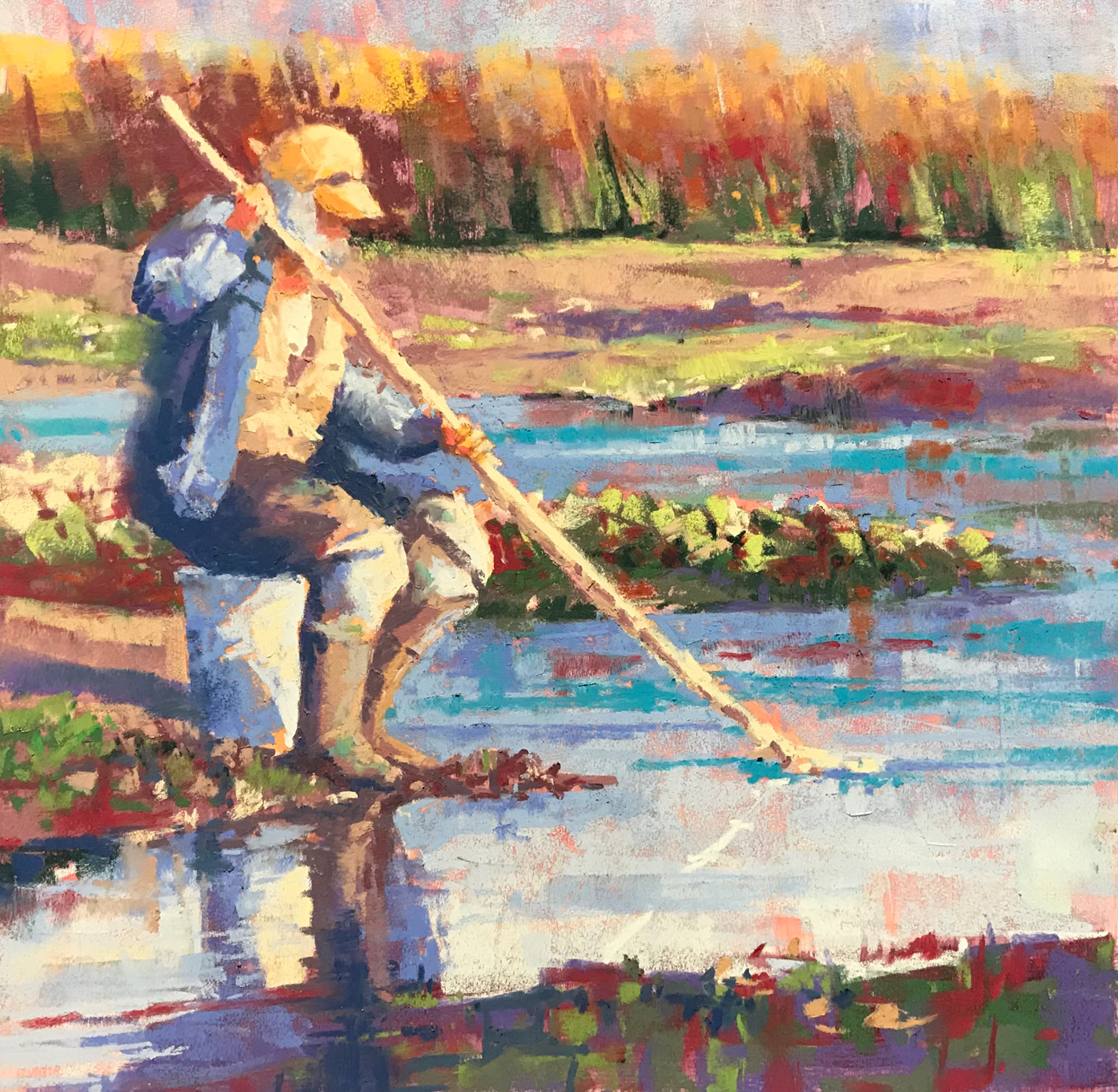 Old Clammer Study - Original Pastel 11.5x11.5 $200