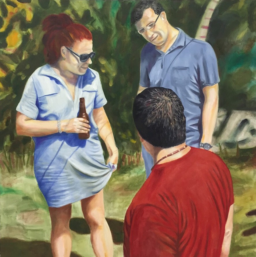 Blood Is Thicker Than Beer (i)” 48″x48″, Oil on Canvas, 2017