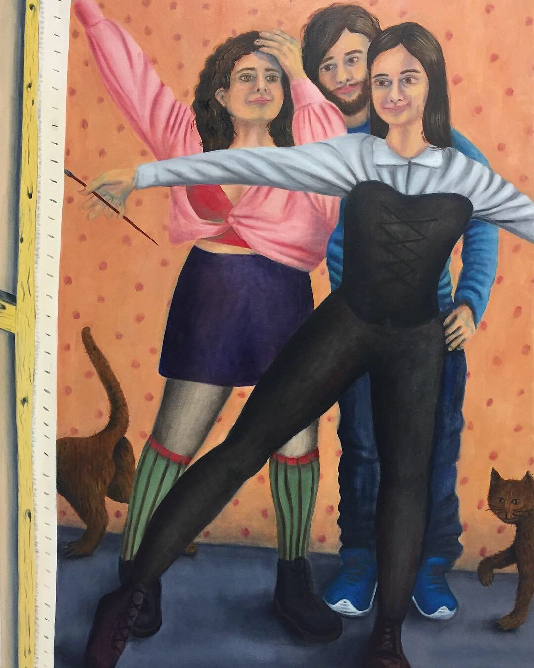 “Life’s Too Short Not to Paint and Be A Cat Lady” Approx. 36″x48″, Oil on canvas, 2019