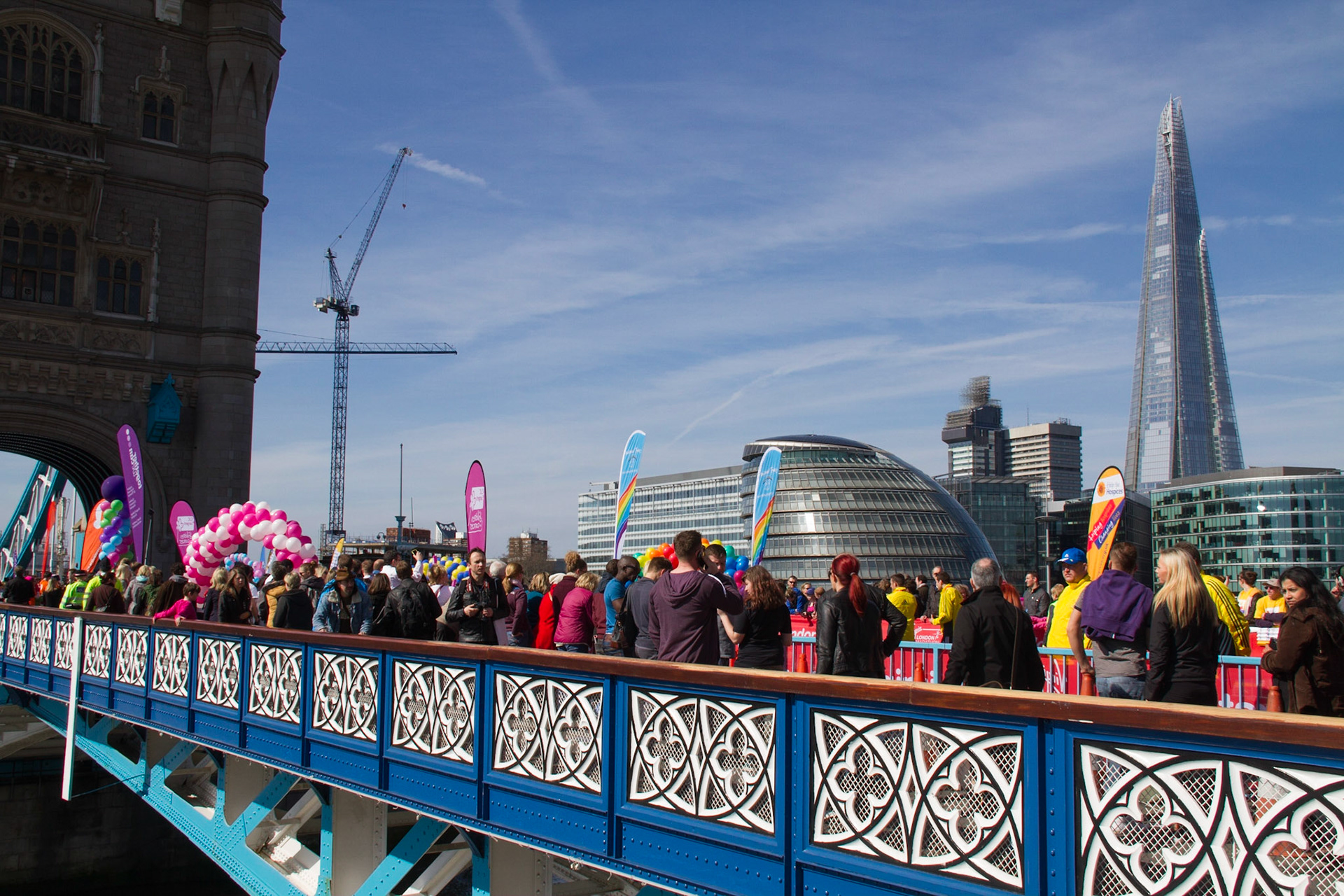 Supporters on Tower Bridge