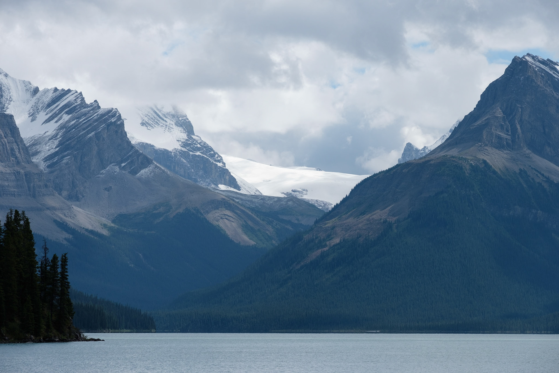 Maligne Lake and Coronet Glacier