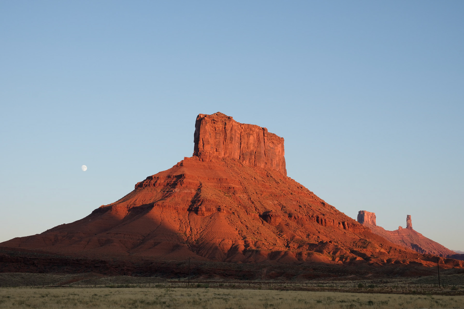 Moon rising at sunset, taken at Sorrel River Ranch