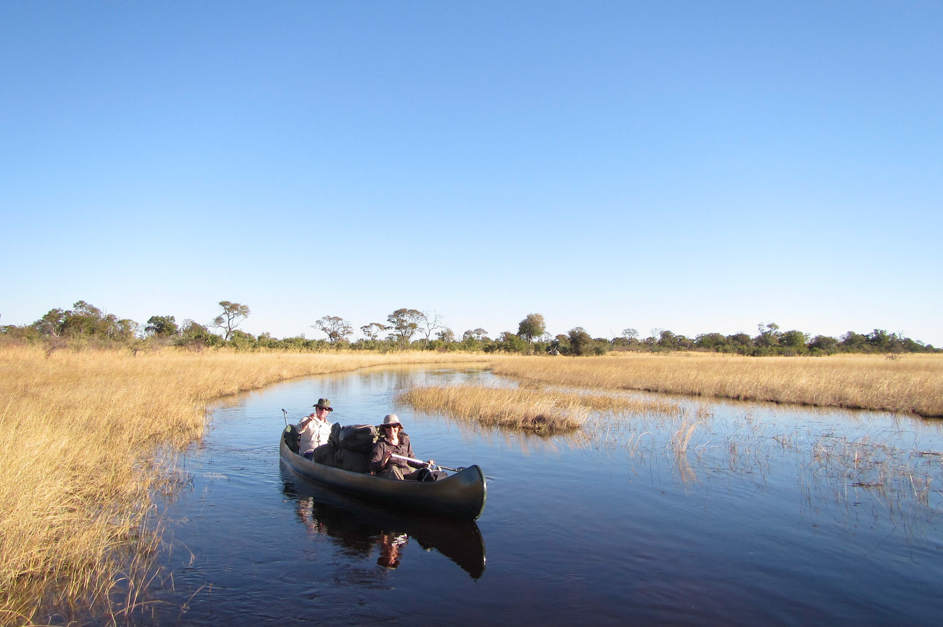 Canoeing along the Selinda Spillway