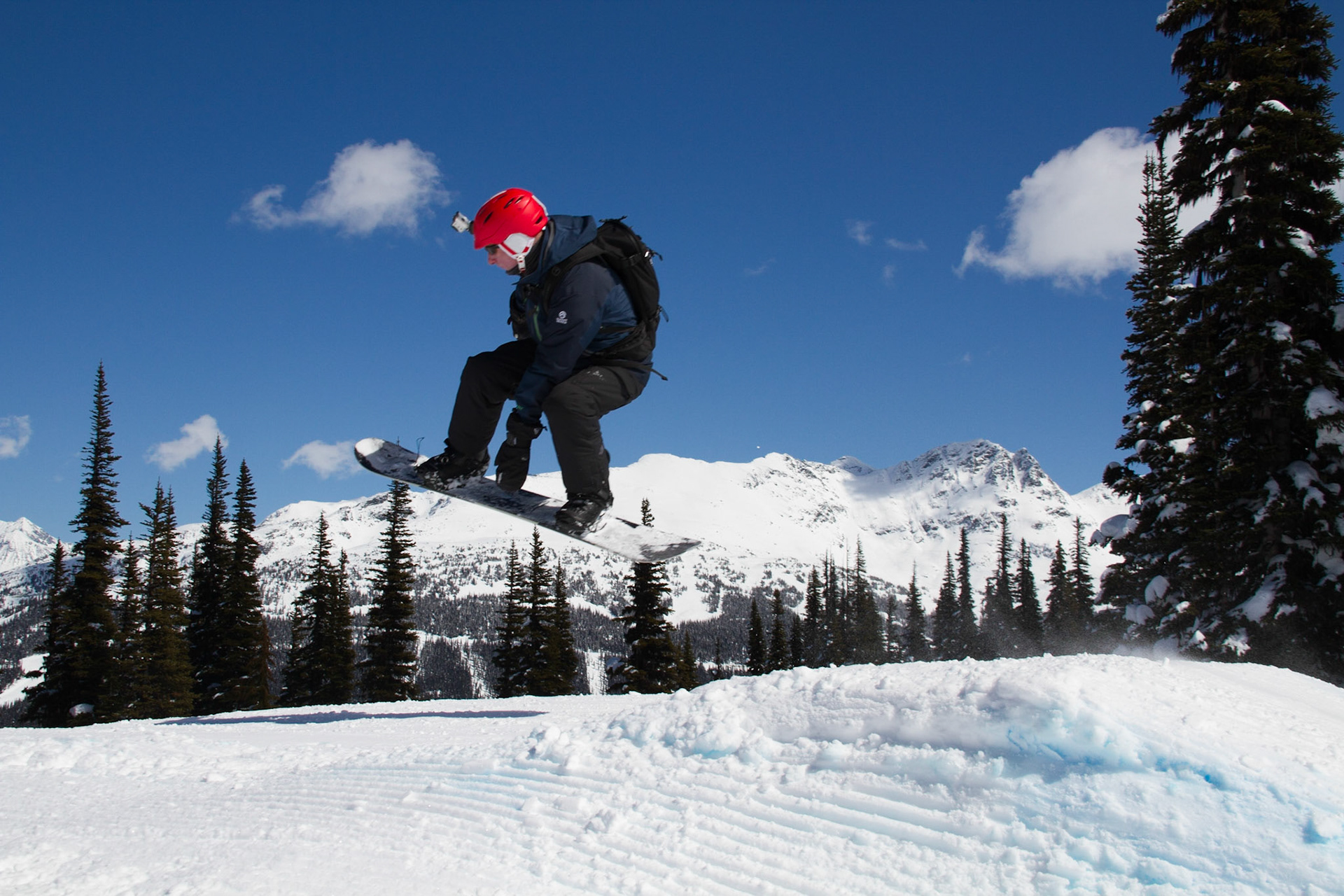 Alex in the terrain park, Whistler