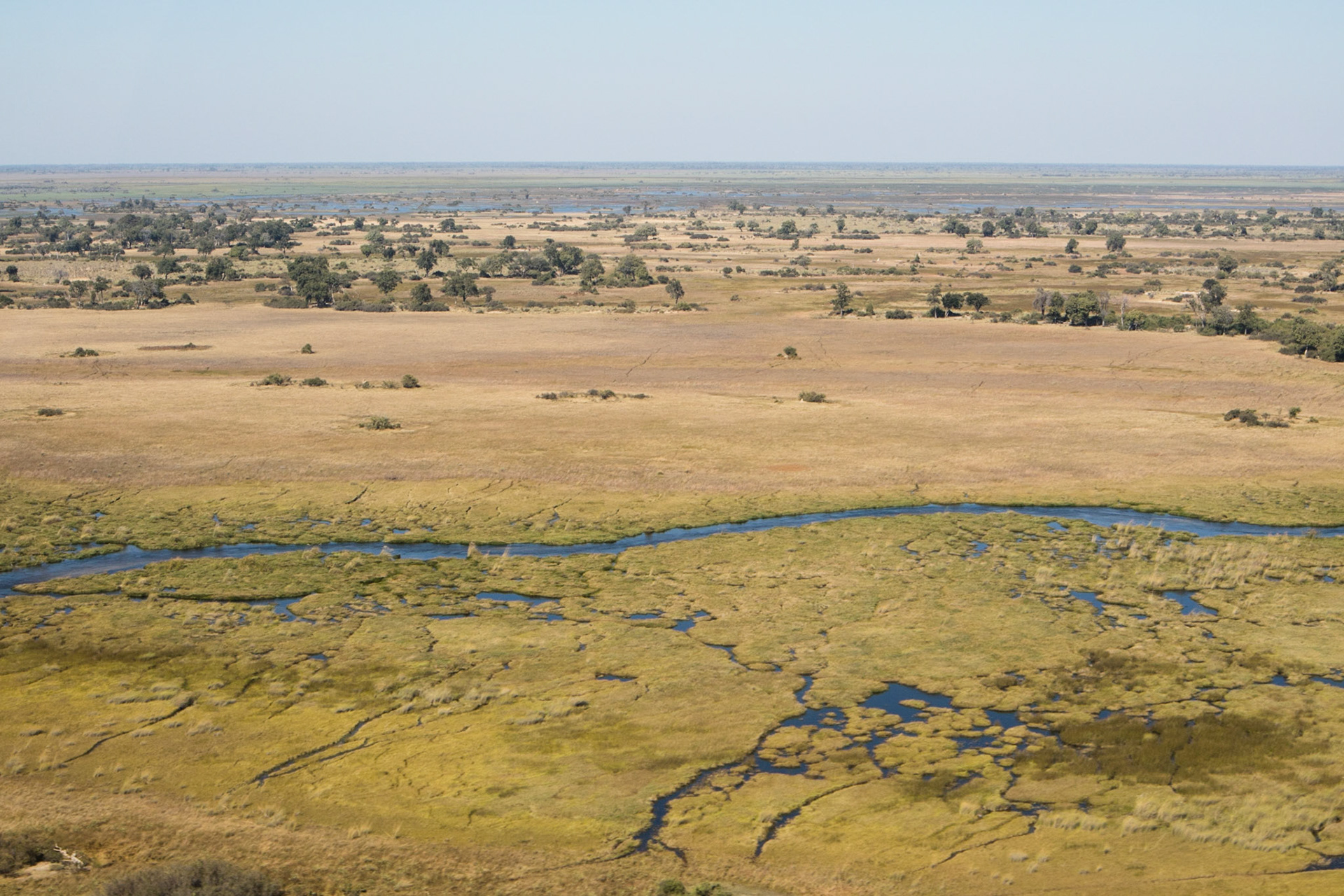 Flying over the Okavango Delta