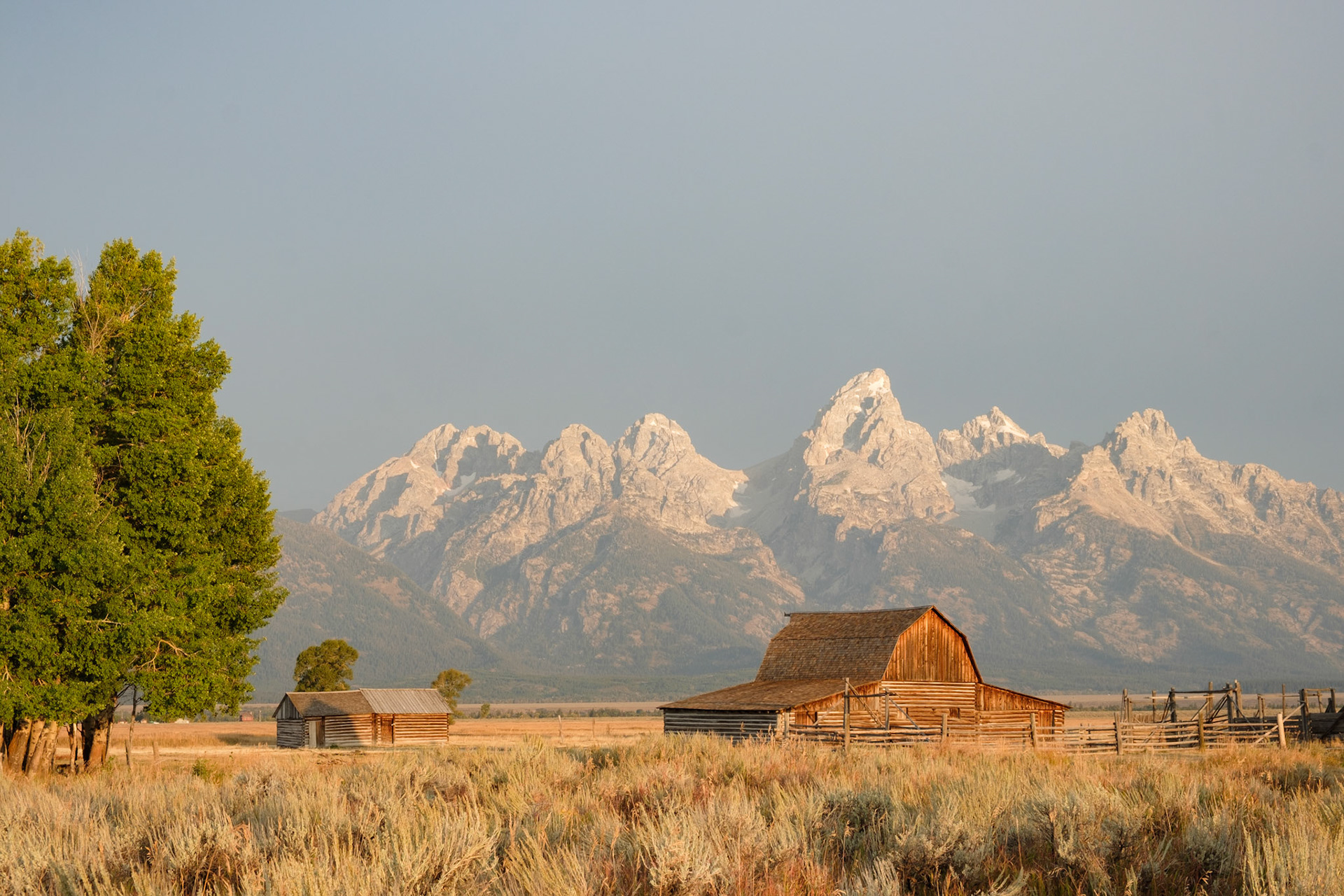 Old Mormon barn with the Tetons behind