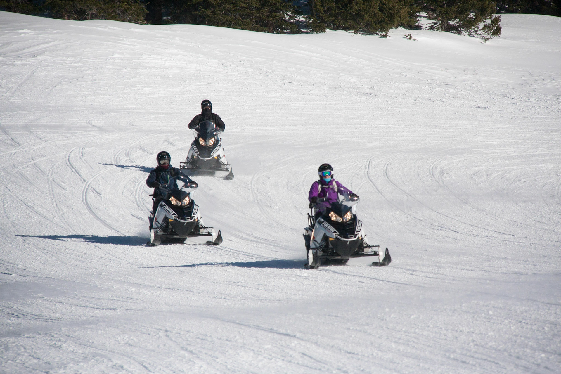 Snowmobiling to the top of the Continental Divide