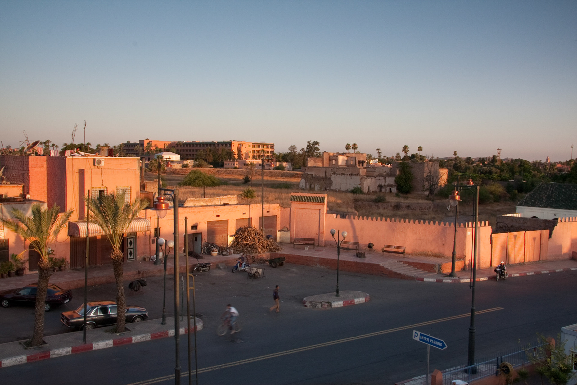 Looking down into the street