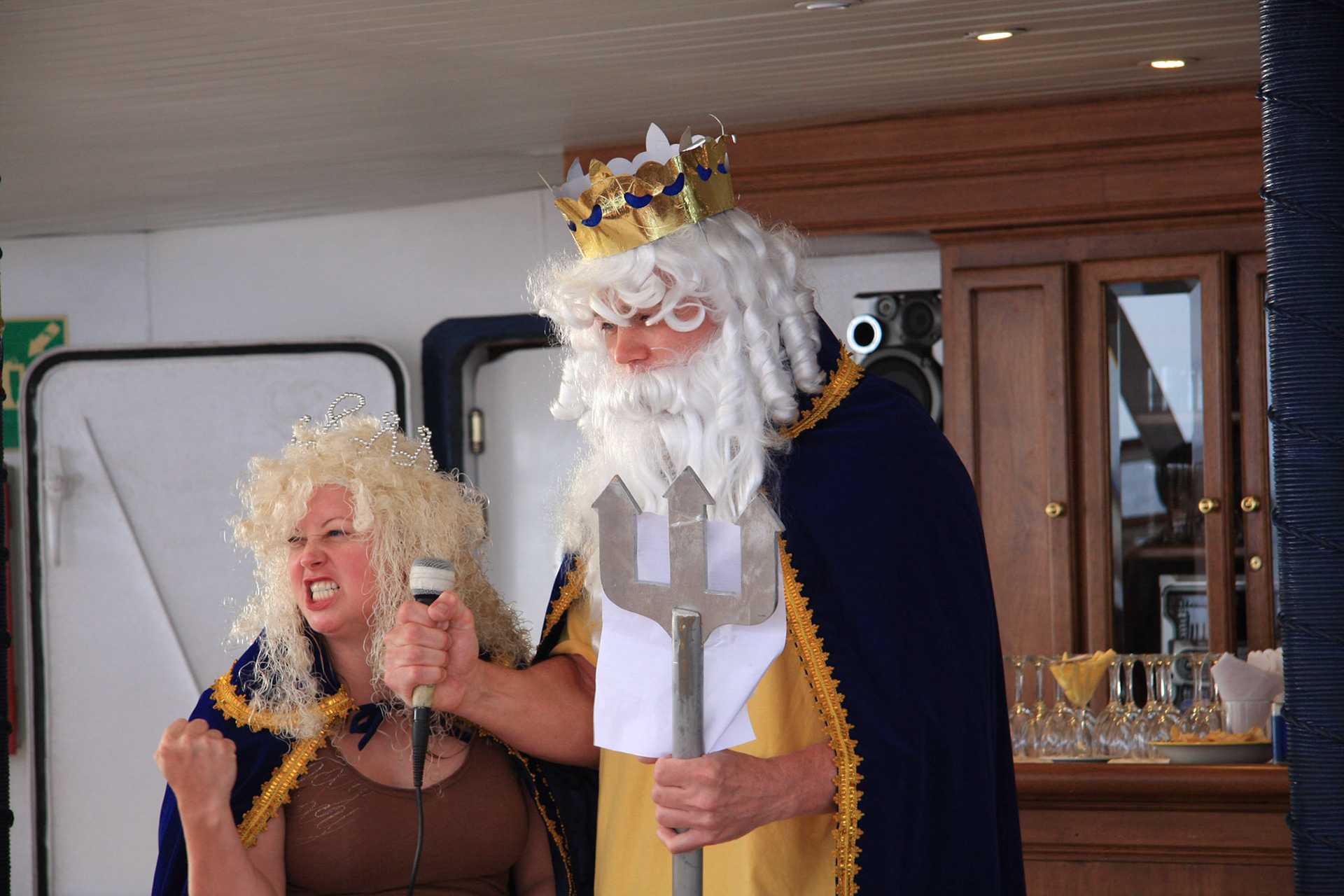 Lee and Fleming getting into character - crossing the equator