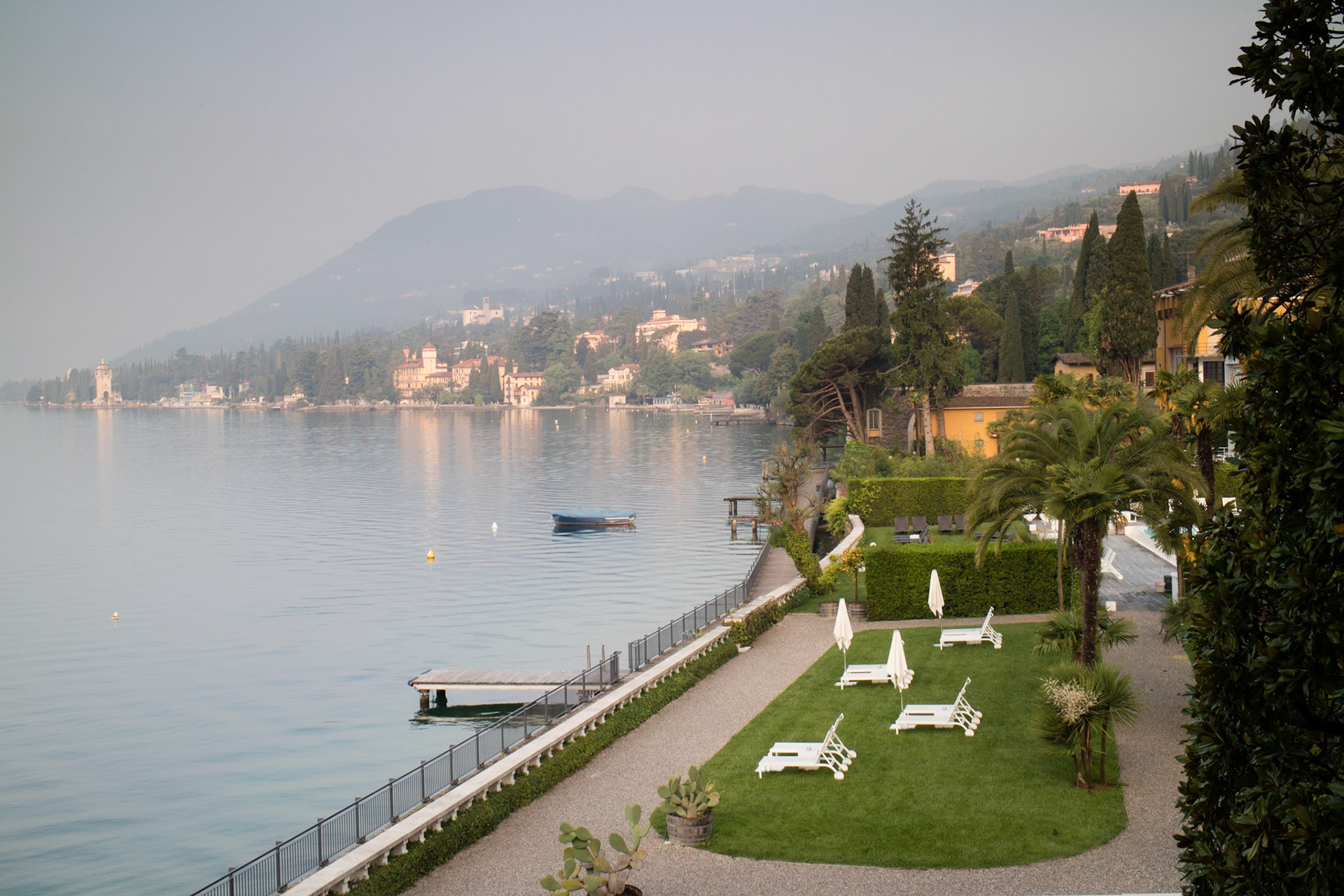 Early morning view from our room, Hotel Bella Riva, Lake Garda