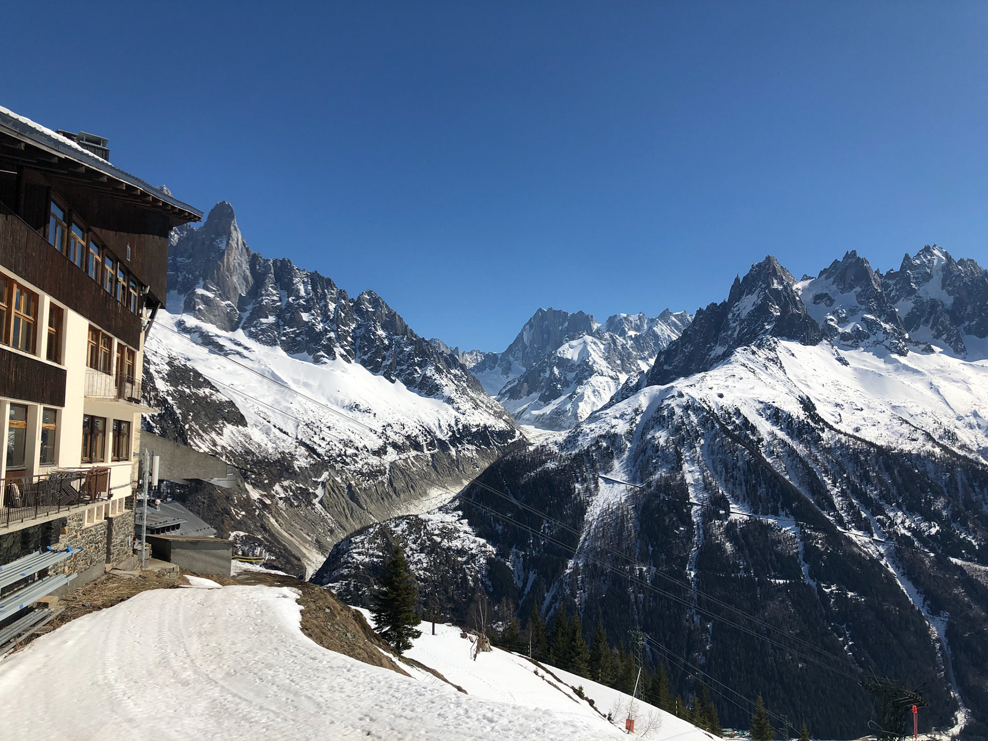 Lunch view from L’Adret (Mer de Glace and Montenvers)