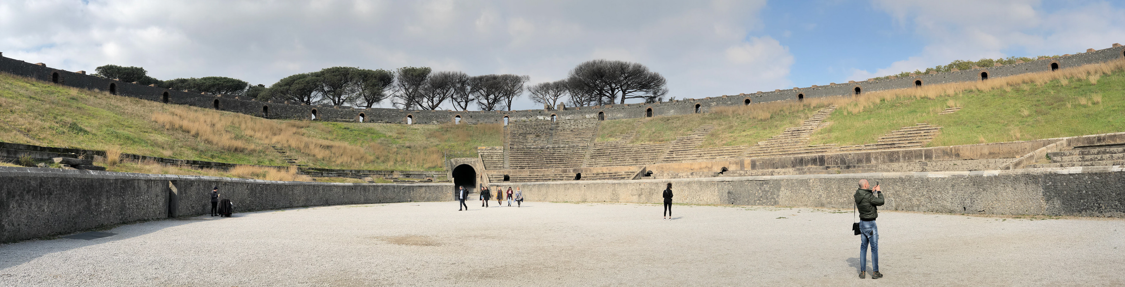 Inside the amphitheatre at Pompeii
