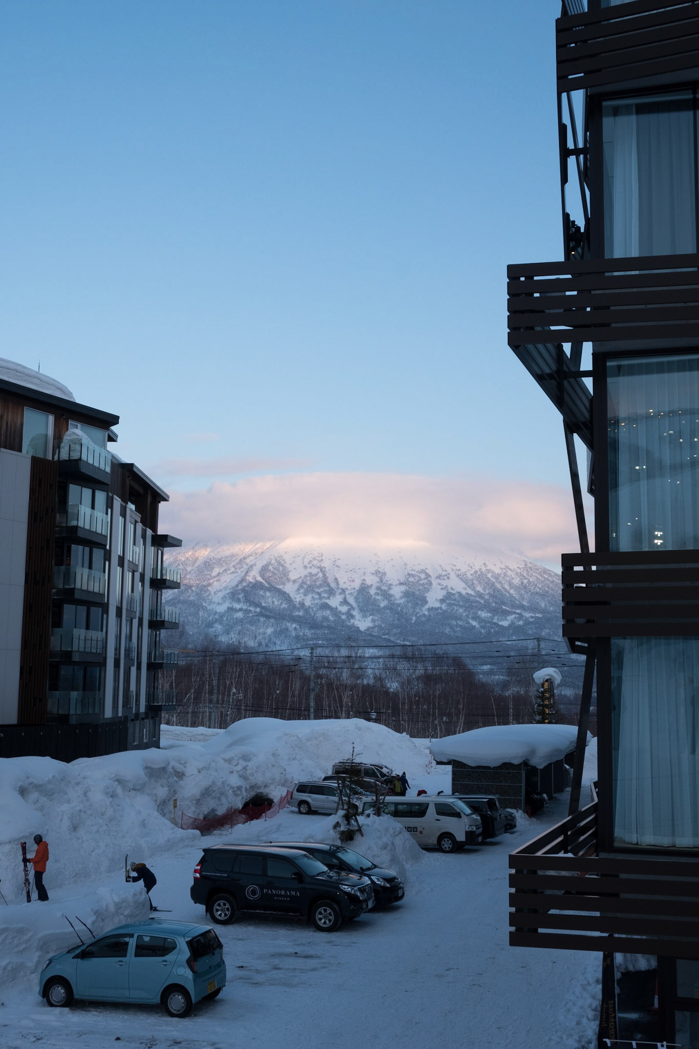 Mt Yotei at sunset, viewed between The Vale and Aya