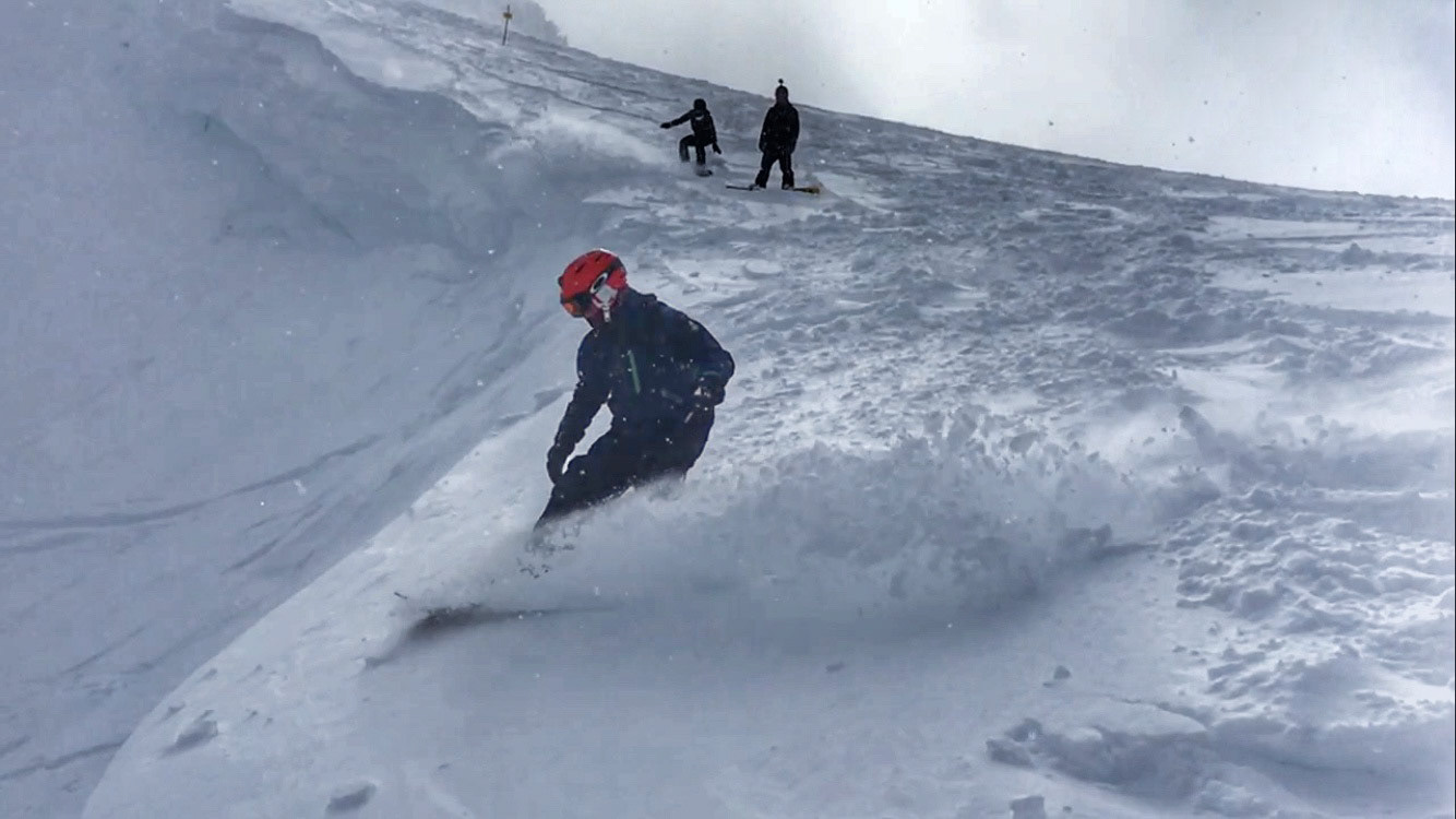 Jumping onto a double black diamond!