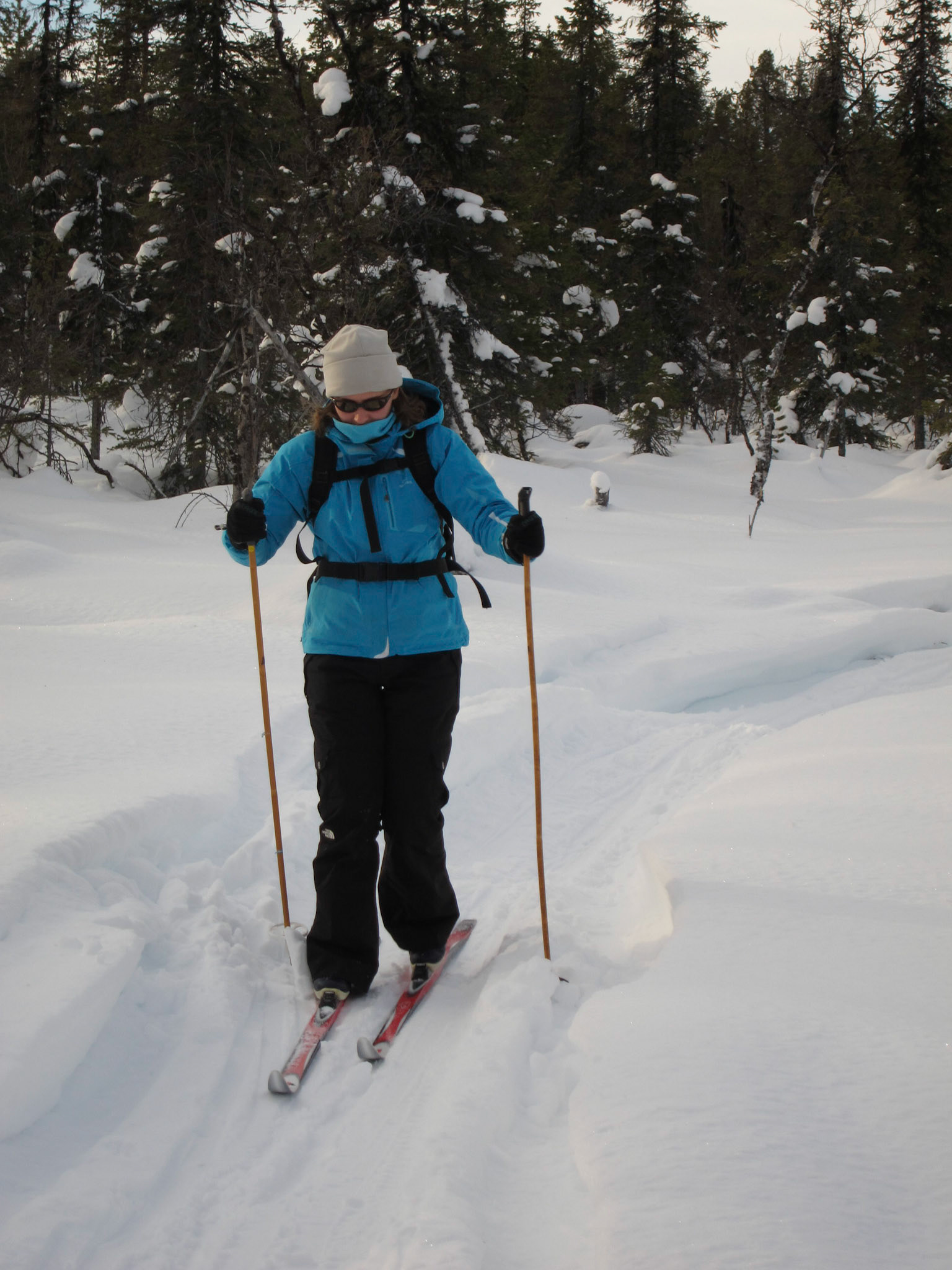 Sue cross country skiing