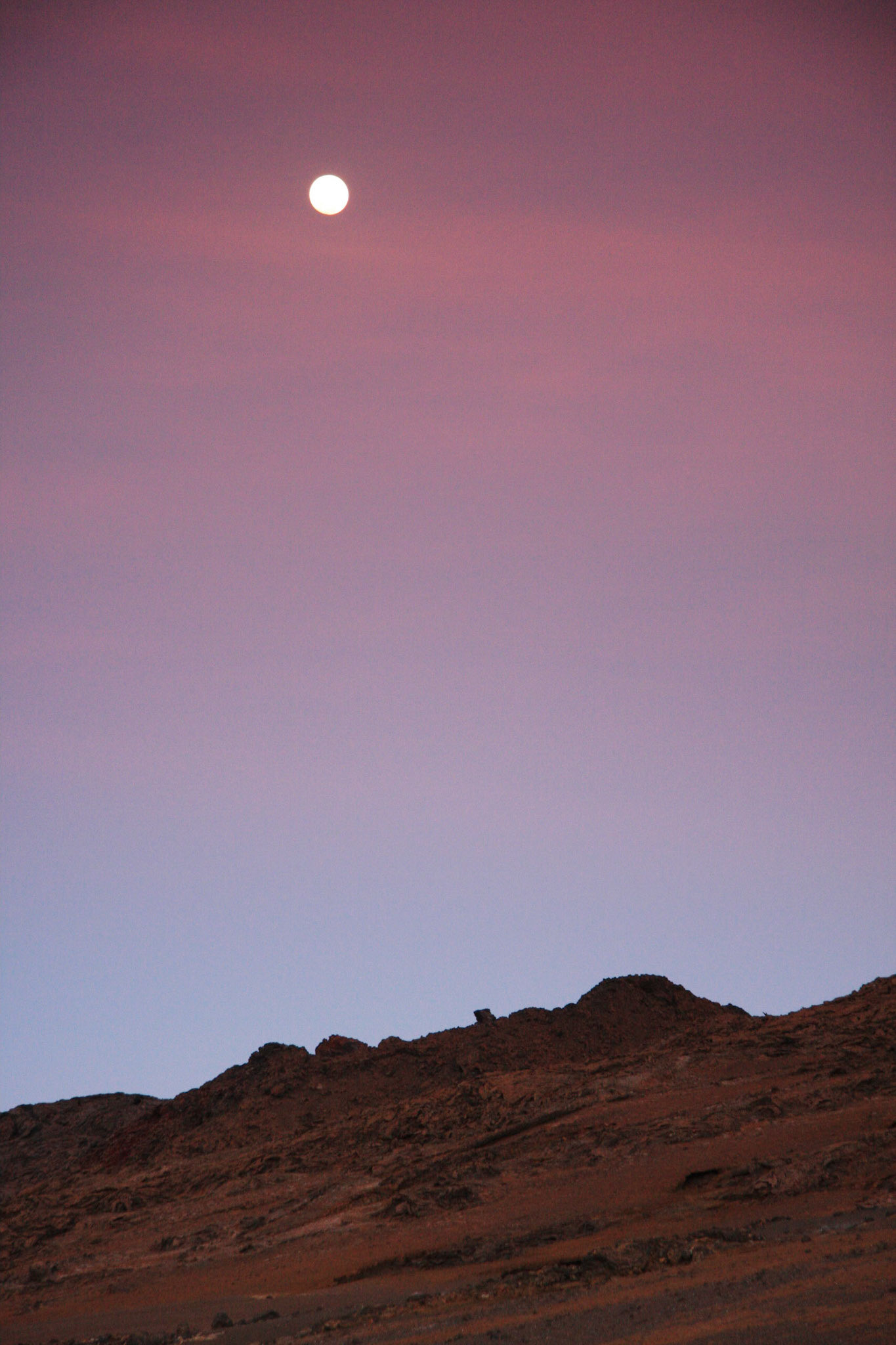 The moon over Bartolome island